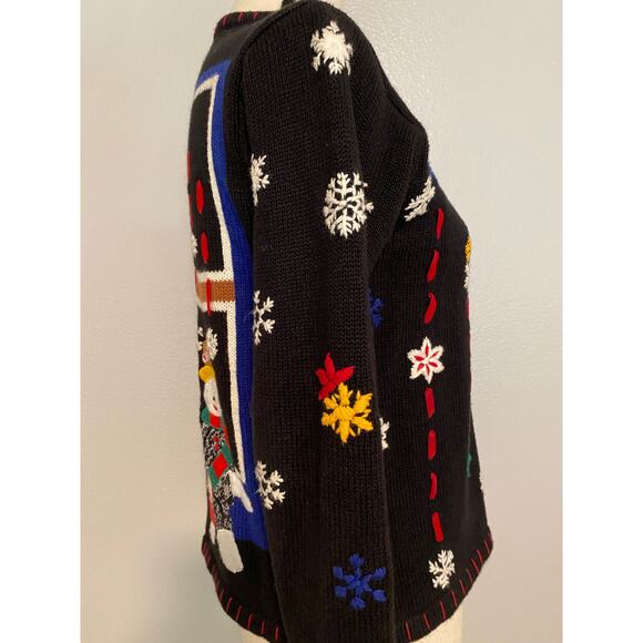 Designers Originals Studio Ho Ho Ho Holiday Christmas Sweater Crewel P XS - Picture 5 of 8